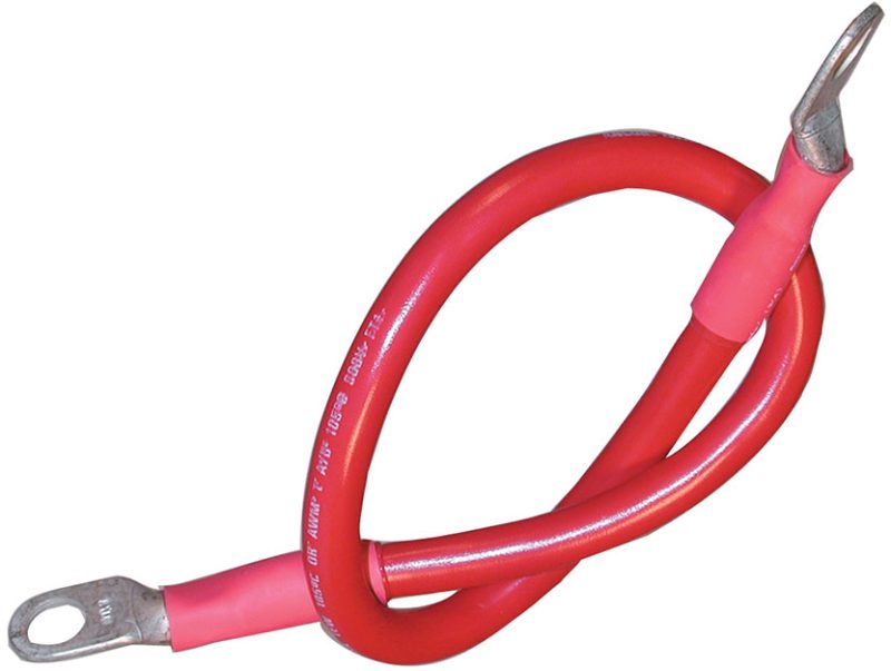 Ancor Battery Cable Assembly - 2 AWG Wire, 3/8" Stud, Red - 32"