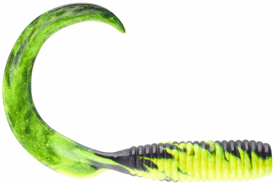 Berkley Gulp! Saltwater Grub - 6 in. - Black Chartreuse Fuze