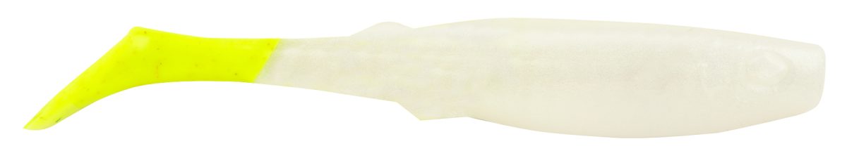 Berkley Gulp! Saltwater Paddleshad - 3in - Half Pint - Pearl White/Chartreuse