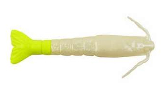 Berkley Gulp! Saltwater Shrimp - 3in - Pearl White/Chartreuse