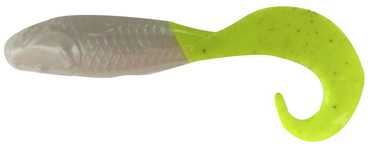 Berkley Gulp! Saltwater Swimming Mullet - 3in - Pearl White/Chartreuse