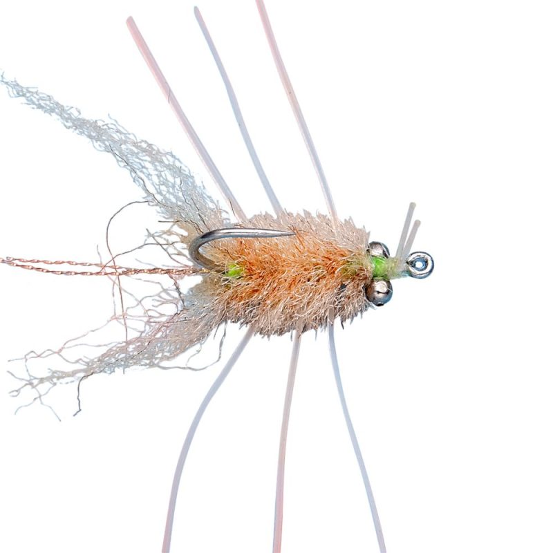 Enrico Puglisi Micro Crab Saltwater Fly w/ Bead Chain Eye - #8wg Tan