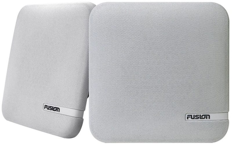 Fusion SM Series 6.5in 100W Shallow Mount Square Speakers - White Grill