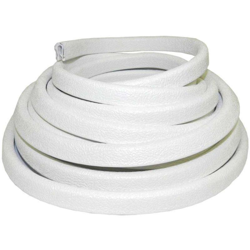 TACO Flexible Vinyl Trim - 1/4" Opening x 1/2"W x 25'L - White