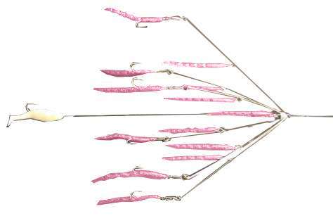 9er's 365 7" 6 Arm N.E. Eel Rig Lure 3656PNK Pink