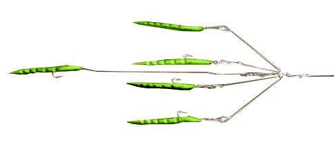 9er's 403 7" 4 Arm N.E. Eel Rig Lure 4033CHT Chartreuse