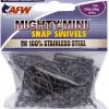 AFW 120Lb. 50pk Stainless Steel Snap Swivels Black - FTSS120B/50