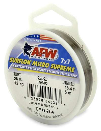 AFW 26lb Surflon Micro Supreme 7x7 SS Leader Camo 5m - DM49-26-A