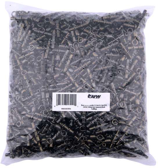 AFW #3/0 3.5mm 310lb Brass Sleeve Swivels Gunmetal - 1000pc - FWJ-3.5B-C