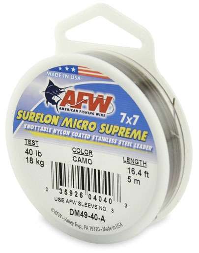 AFW 40lb Surflon Micro Supreme 7x7 SS Leader Camo 5m - DM49-40-A