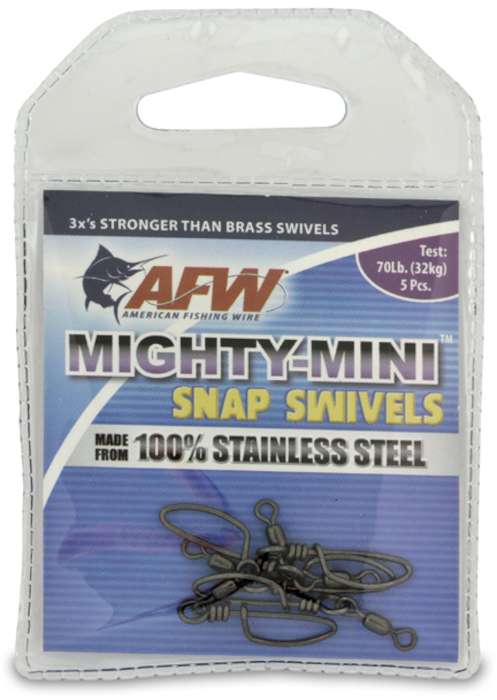 AFW 70Lb. 5pk Stainless Steel Snap Swivels Black - FTSS070B-A