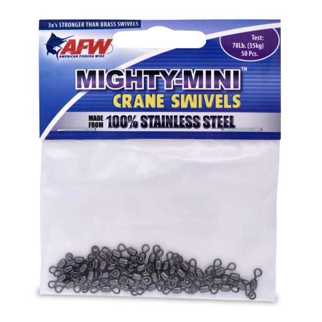 AFW 78Lb. 50pk Stainless Steel Crane Swivels Black - FWSS14B/50