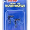 AFW Size #1 70lb SS Ball Bearing Snap Swivels, 2pc - FTV070B-A