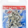 AFW Size #2/0 225lb Brass Sleeve Swivels - Nickel - 10pc - FWJ-2.3T-A