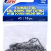 AFW Size #3 120lb SS Ball Bearing Snap Swivels, 10pc - FTV120B/10