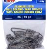 AFW Size #6 320lb SS Ball Bearing Snap Swivels, 10pc - FTV320B/10