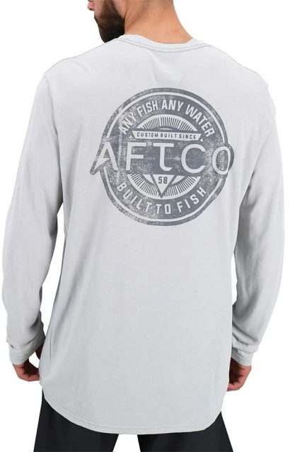 Aftco Rogue Long Sleeve Performance Shirt - Light Gray Heather - Large
