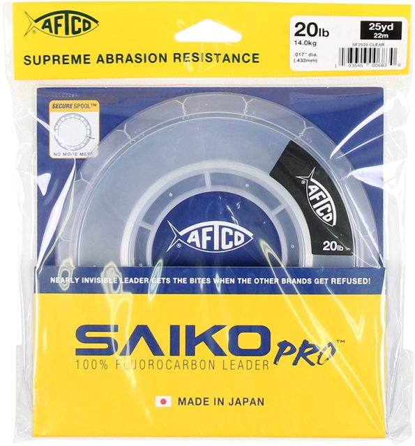 Aftco Saiko Pro Fluorocarbon Leader - Clear - 12lb - 25yds