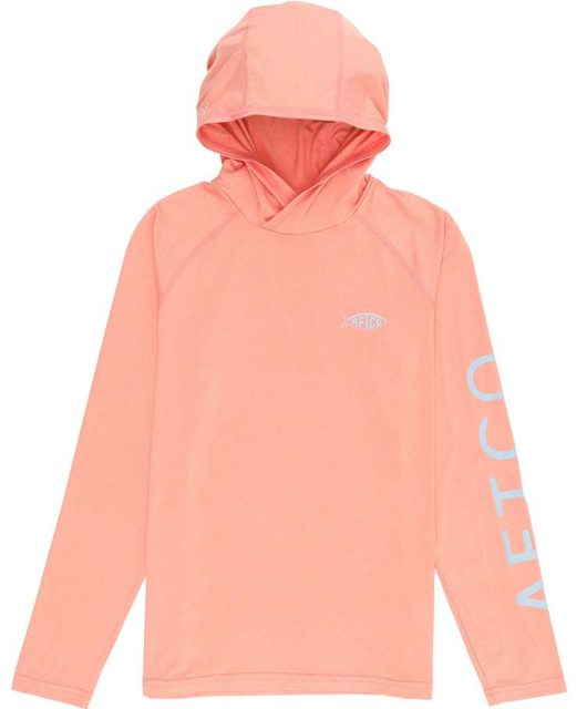 Aftco Samurai Youth Hooded Long Sleeve Shirt - Desert Coral Heather - Large