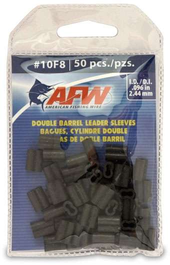 American Fishing Wire #10F8 Double Barrel Sleeves Black 50pc - J10F8B-B