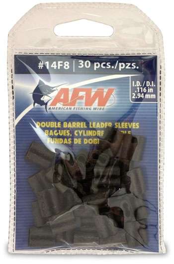 American Fishing Wire #14F8 Double Barrel Sleeves Black 30pc - J14F8B-B