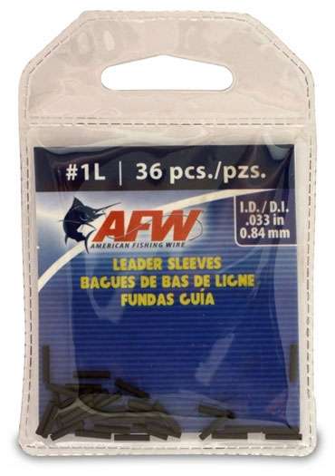 American Fishing Wire #1L Single Barrel Sleeves Black 36pc - J01LB-A