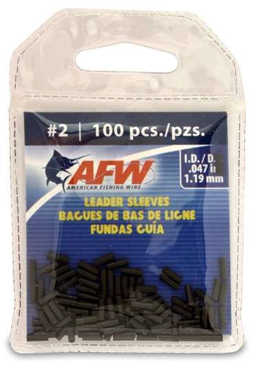 American Fishing Wire #2 Single Barrel Sleeves Black 100pc - J02B-B