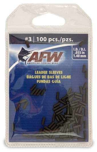 American Fishing Wire #3 Single Barrel Sleeves Black 100pc - J03B-B