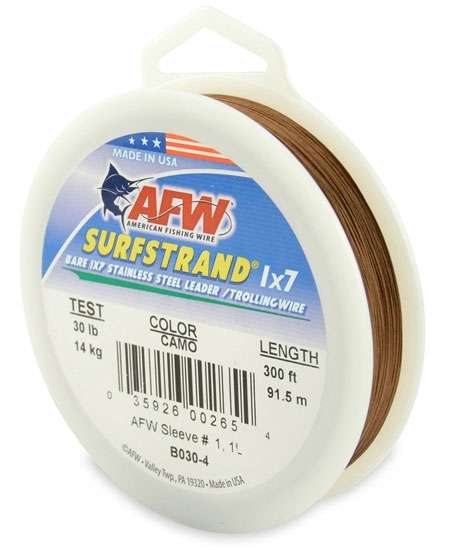 American Fishing Wire 30 Surfstrand Leader Wire Camo 300' - B030-4