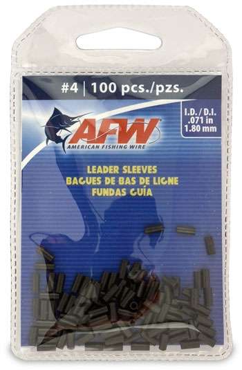 American Fishing Wire #4 Single Barrel Sleeves Black 100pc - J04B-B