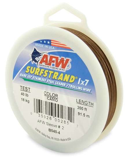 American Fishing Wire 40 Surfstrand Leader Wire Camo 300' - B040-4