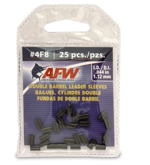 American Fishing Wire #4F8 Double Barrel Sleeves Black 25pc - J04F8B-A