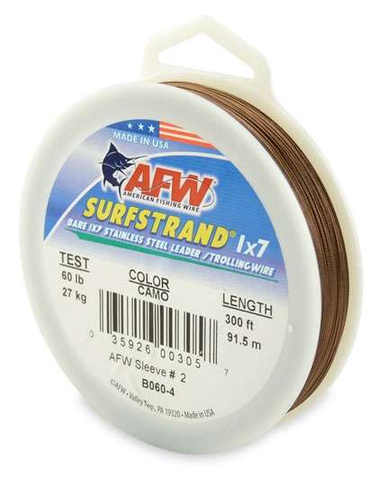 American Fishing Wire 60 Surfstrand Leader Wire Camo 300' - B060-4