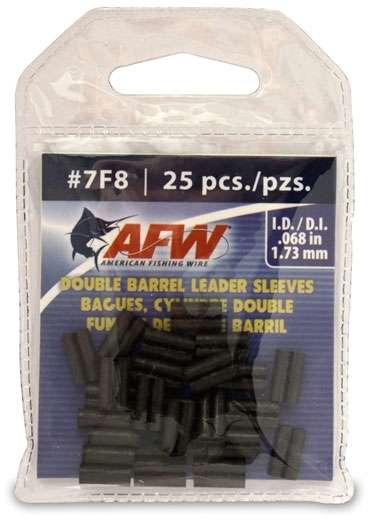 American Fishing Wire #7F8 Double Barrel Sleeves Black 25pc - J07F8B-A