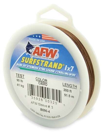 American Fishing Wire 90 Surfstrand Leader Wire Camo 300' - B090-4