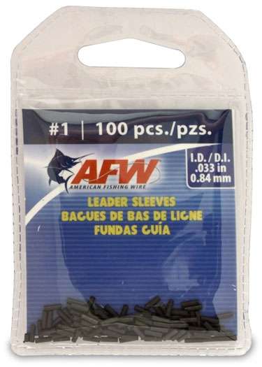 American Fishing Wire J01B-B #1 Single Barrel Sleeves Black 100pc