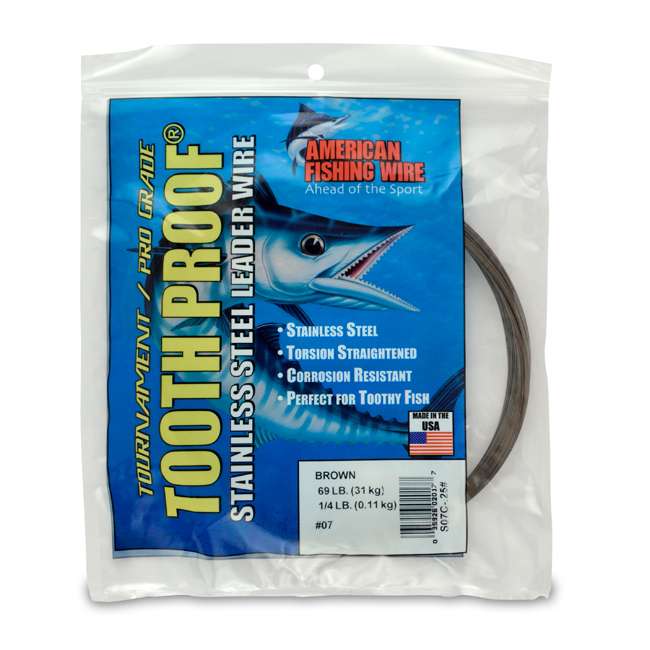 American Fishing Wire S07C.25 7 Toothproof Leader Wire Brown