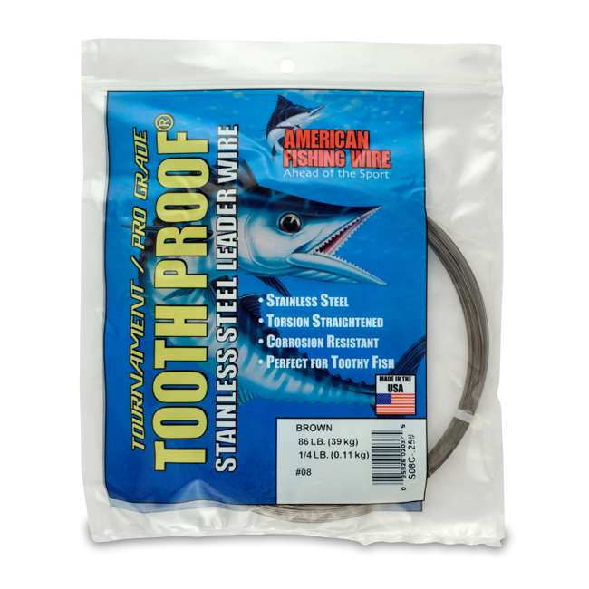 American Fishing Wire S08C.25 8 Toothproof Leader Wire Brown