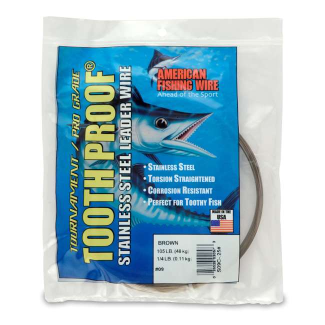 American Fishing Wire S09C.25 9 Toothproof Leader Wire Brown