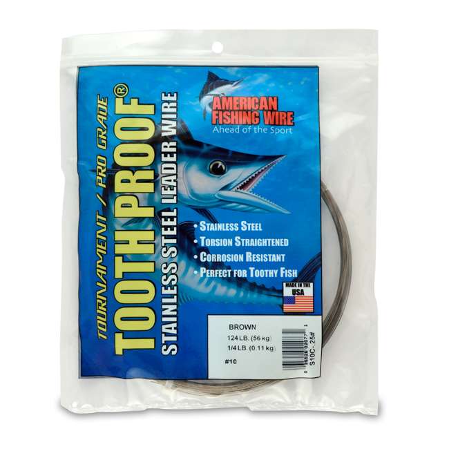 American Fishing Wire S10C.25 10 Toothproof Leader Wire Brown