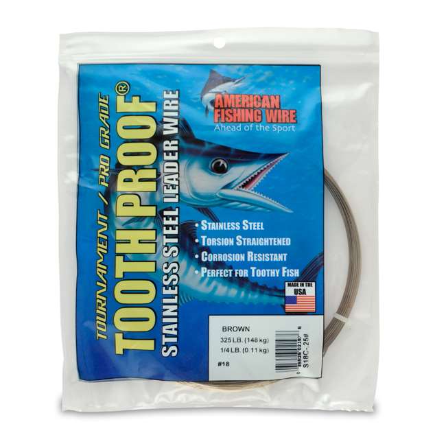 American Fishing Wire S18C.25 18 Toothproof Leader Wire Brown