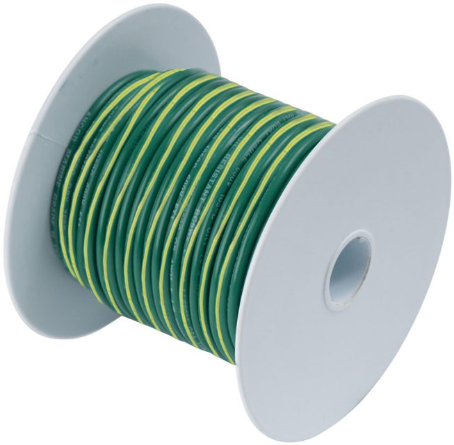 Ancor 10 AWG Tinned Copper Wire Primary Cable - Green/Yellow - 25ft