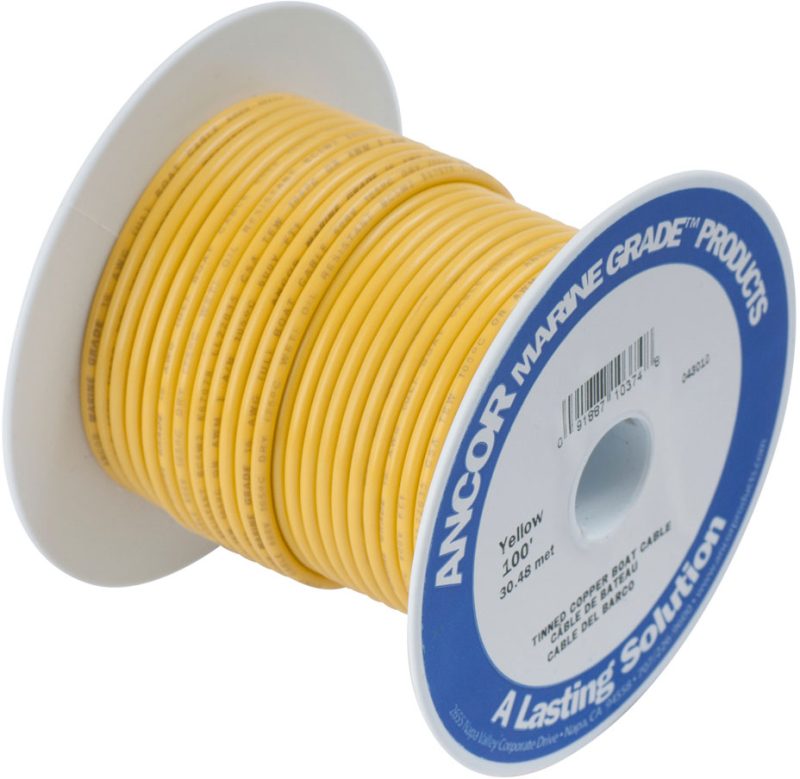 Ancor 4 AWG Tinned Copper Wire Battery Cable - Yellow - 25 ft.