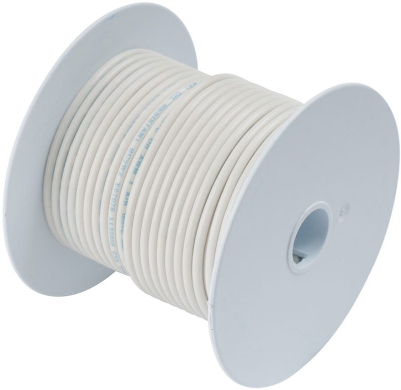 Ancor 6 AWG Tinned Copper Wire Battery Cable - White - 100 ft.