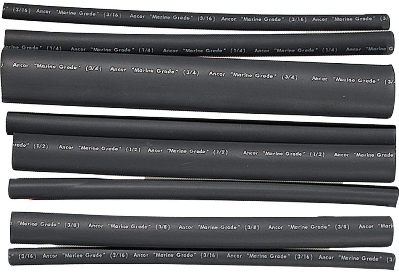 Ancor Heat Shrink Tubing ALT - Assorted 8 Pack, 6", 20-2/0 AWG, Black