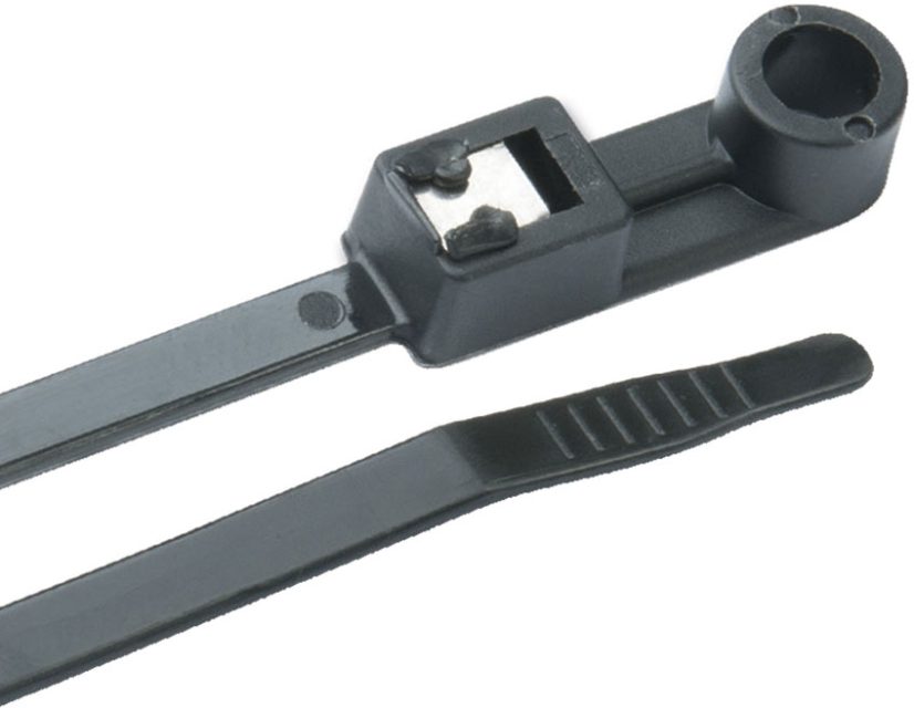 Ancor Mounting Self-Cutting Cable Ties - 8" - UV Black - 20 Pack