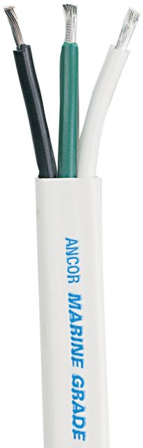 Ancor White Triplex Cable - Flat - 16/3 AWG - 100'