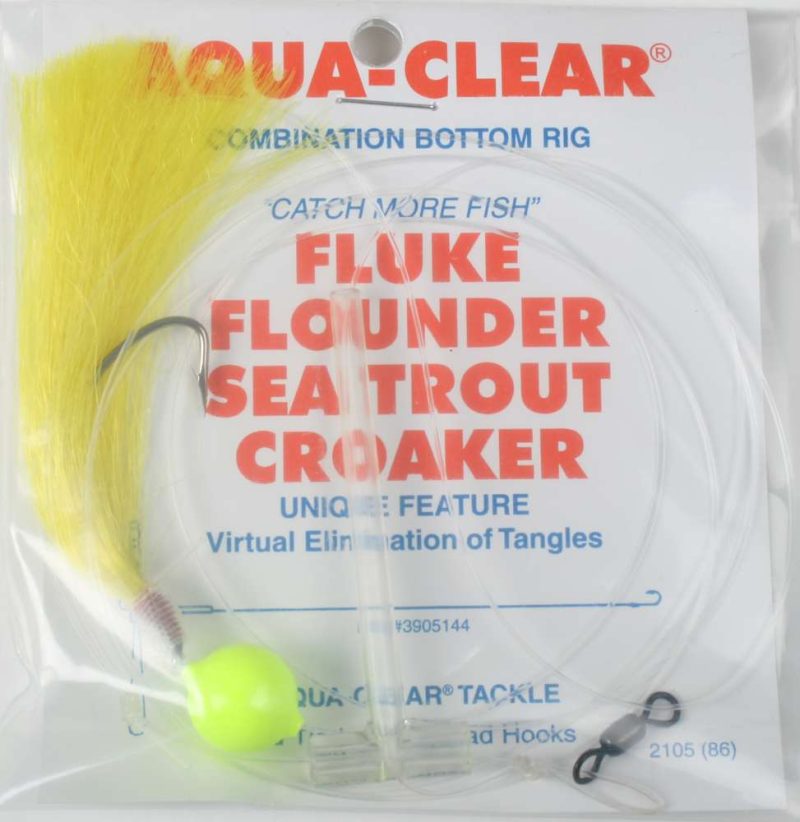 Aqua Clear Fluke/Flounder/Trout/Croaker Single Leader Rig - FW-4YFYH