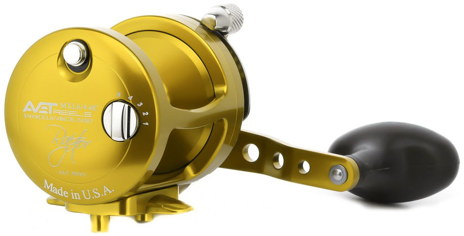 Avet MXL 6/4 MC Raptor 2-Speed Lever Drag Casting Reel - Gold