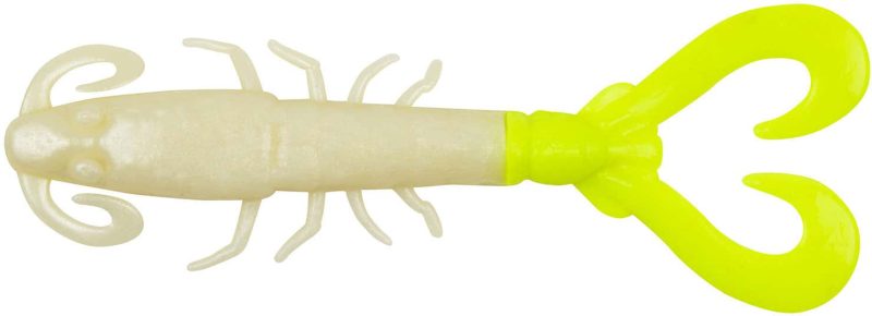 Berkley Gulp! Saltwater Mantis Shrimp - 3in - Pearl White/Chartreuse - GSMSHR3-PWC